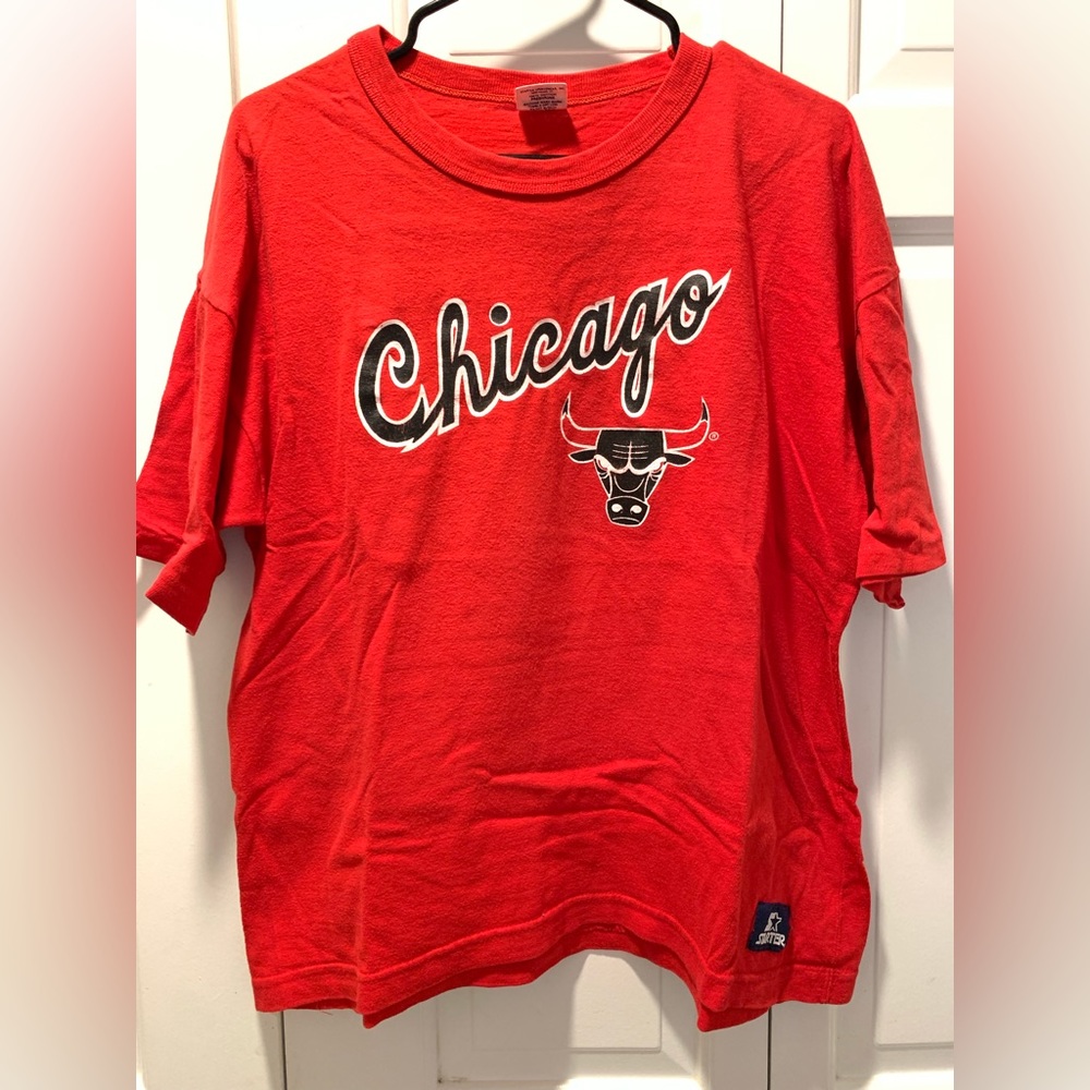 RARE Vintage Chicago Bulls STARTER 90s Shirt Single Stitch JORDAN 1 Era Supreme